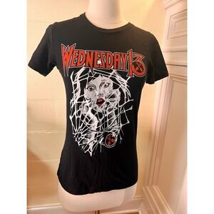 Wednesday 13 "Spiderweb Girl" Women's T-shirt Size Small Black White & Red‎